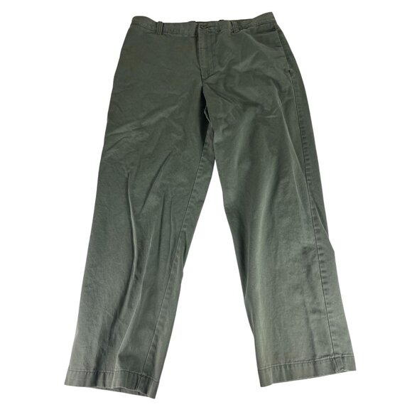 GH Bass & Co. Heritage Collection Chino Pants Men's 36 Green Straight Flat Front - Picture 1 of 6